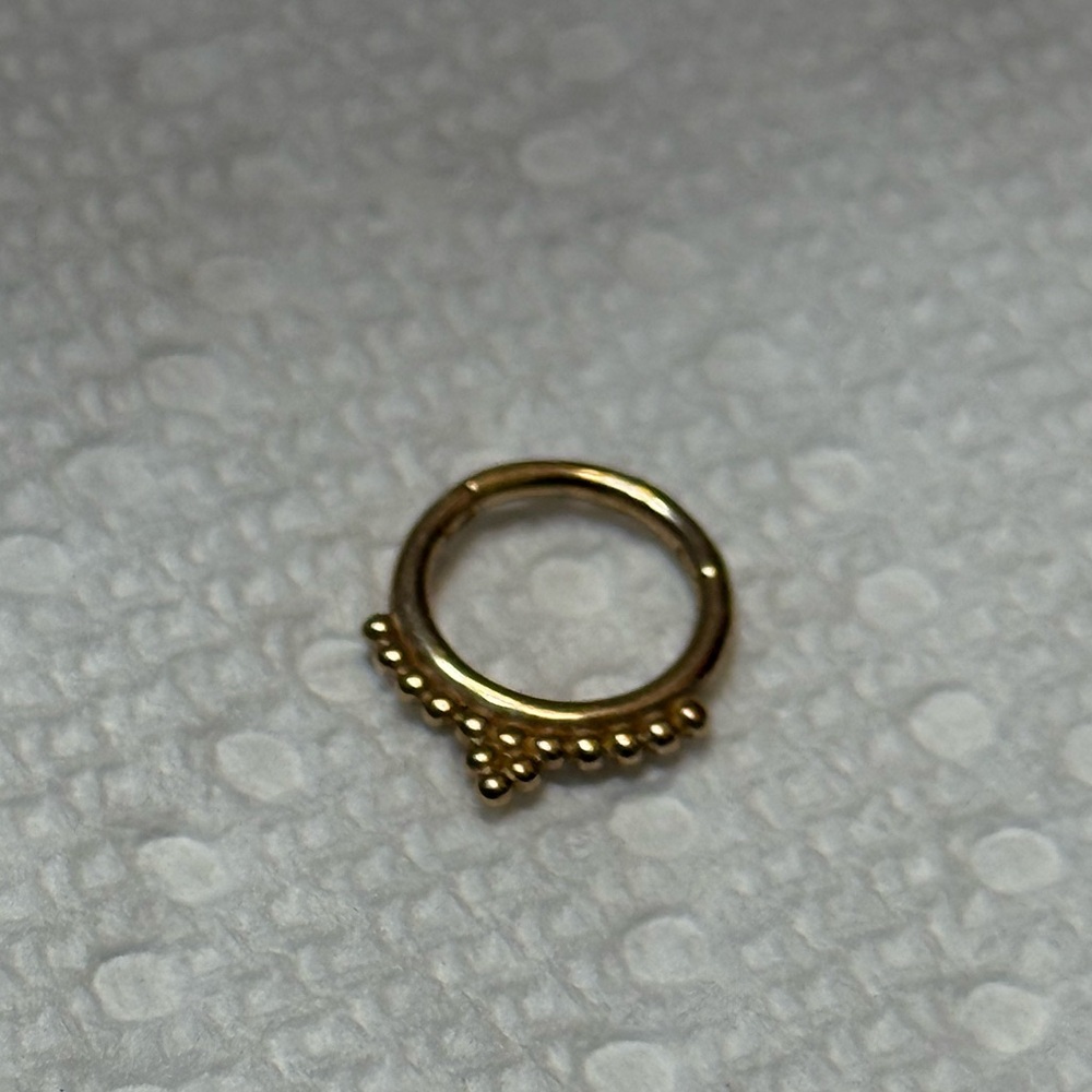 14KT Gold Beaded Ring 8mm